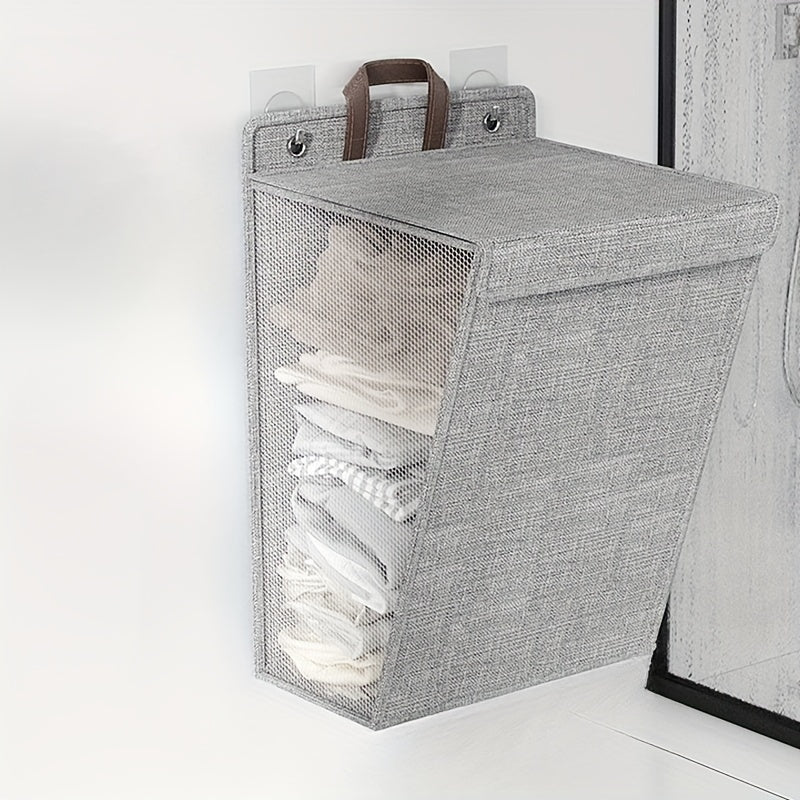 ნაჭრის დასაკეცი კალათა საკიდით