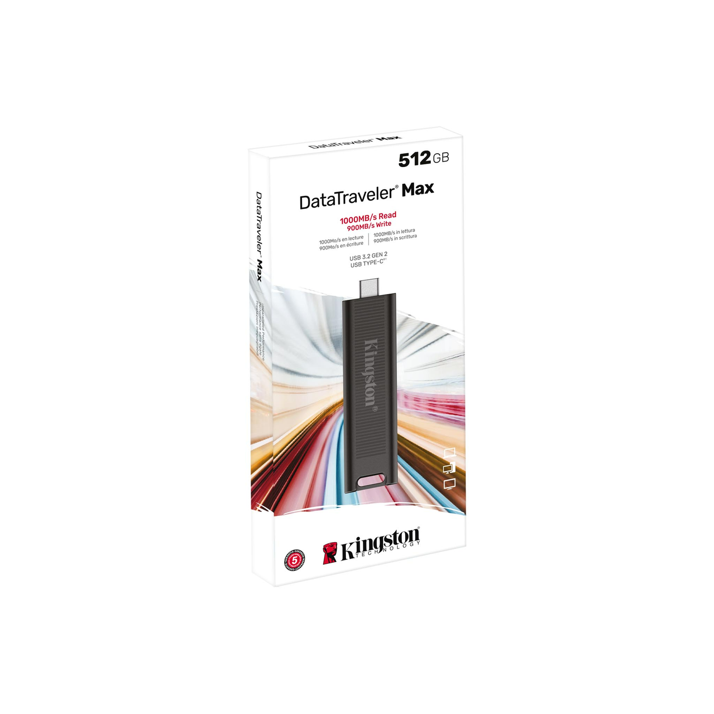 Kingston 512GB DataTraveler Max USB 3.2 Type-C - Black (DTMAX/512GB)