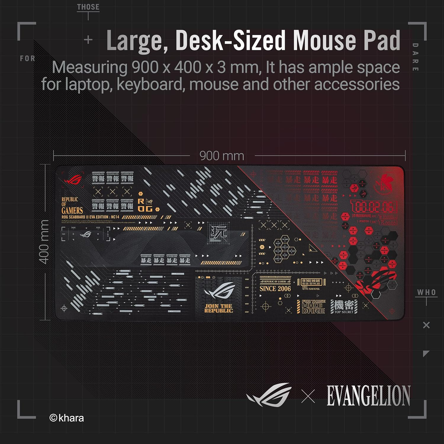 Asus ROG Scabbard II EVA Edition Mousepad (90MP02R0-BPUA00)