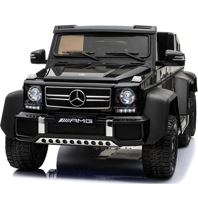 ბავშვის ელექტრო მანქანა MERCEDES-BENZ G 63 AMG 6×6 BLACK ტყავის სავარძლითა და კაუჩუკის საბურავებით - ბიგმარტი