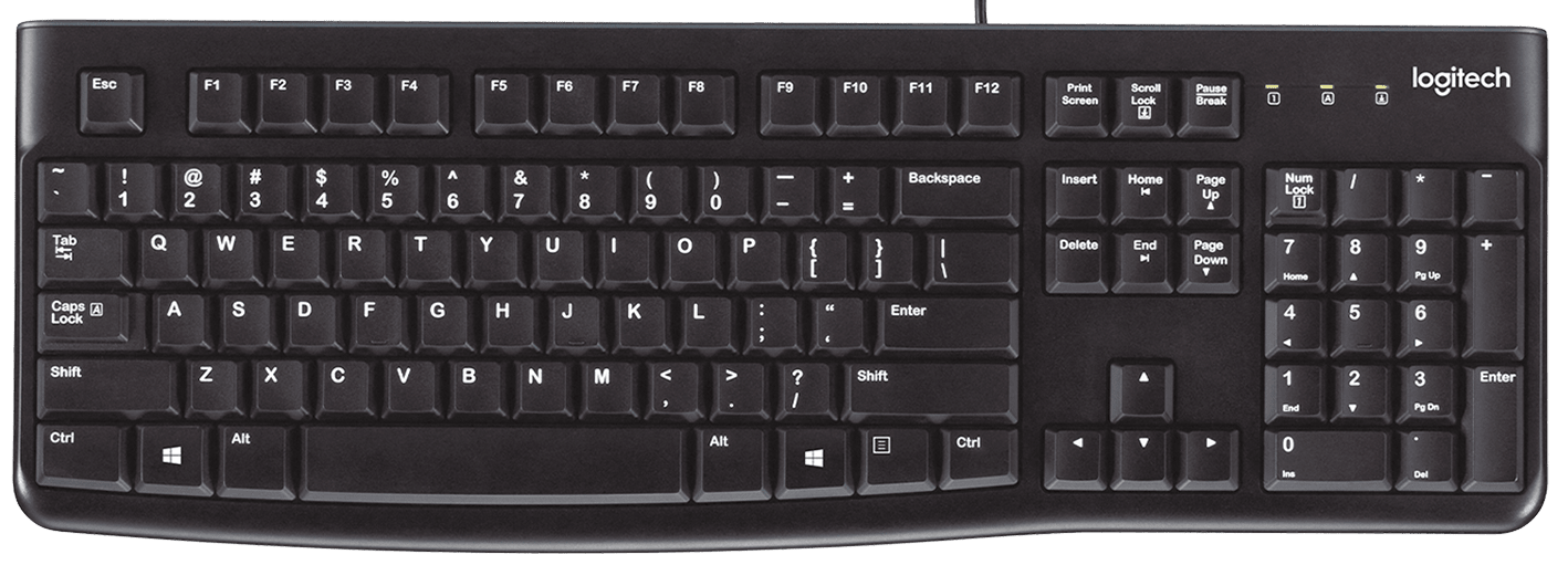 LOGITECH K120 Corded Keyboard - BLACK