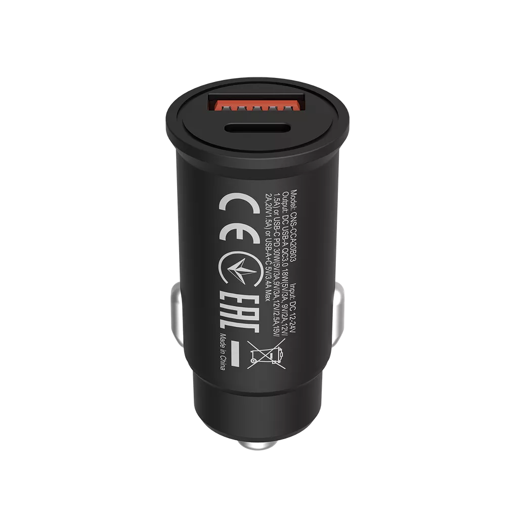 Canyon C-20-03 PD 30W Dual Port Car charger - black (CNS-CCA20B03)