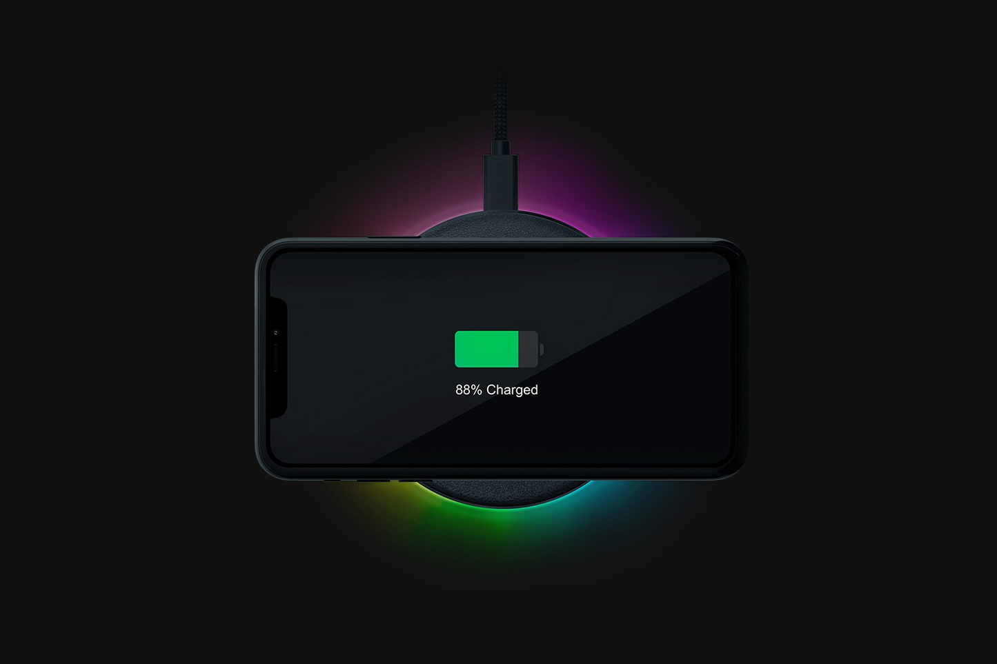 Razer 10W Fast Wireless Charger with Razer Chroma RGB (RC21-01600100-R371) - Black