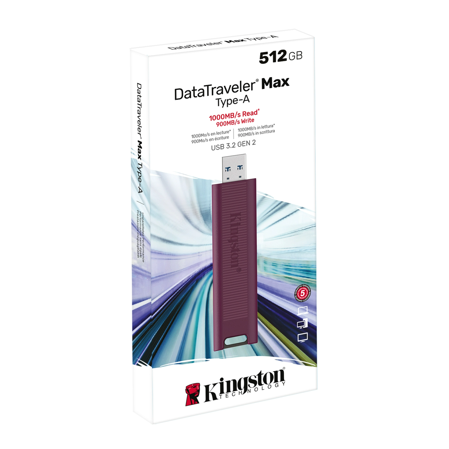 Kingston 512GB DataTraveler Max USB 3.2 Type-A - Red (DTMAXA/512GB)