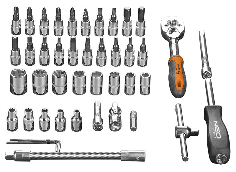 ხელსაწყოების ნაკრები NEO 08-660 (1/4", 46 ც)