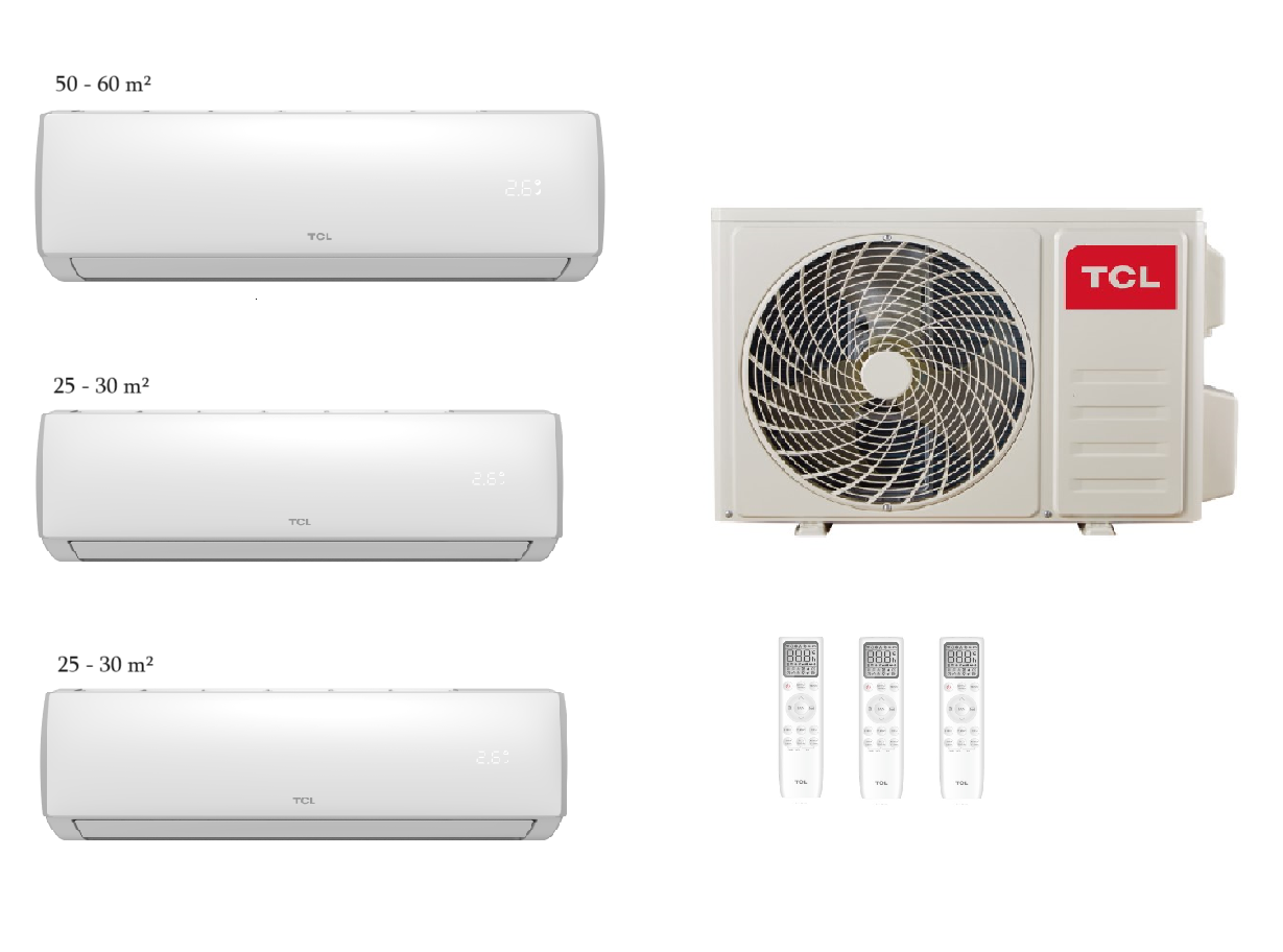 MULTI SPLIT TCL FMA-27I3HD/DVO OUTDOOR + FMA-09CHSD/XA73I(INDOOR) (2pc) + FMA-18CHSD/XA73I(INDOOR) 100-120 M2