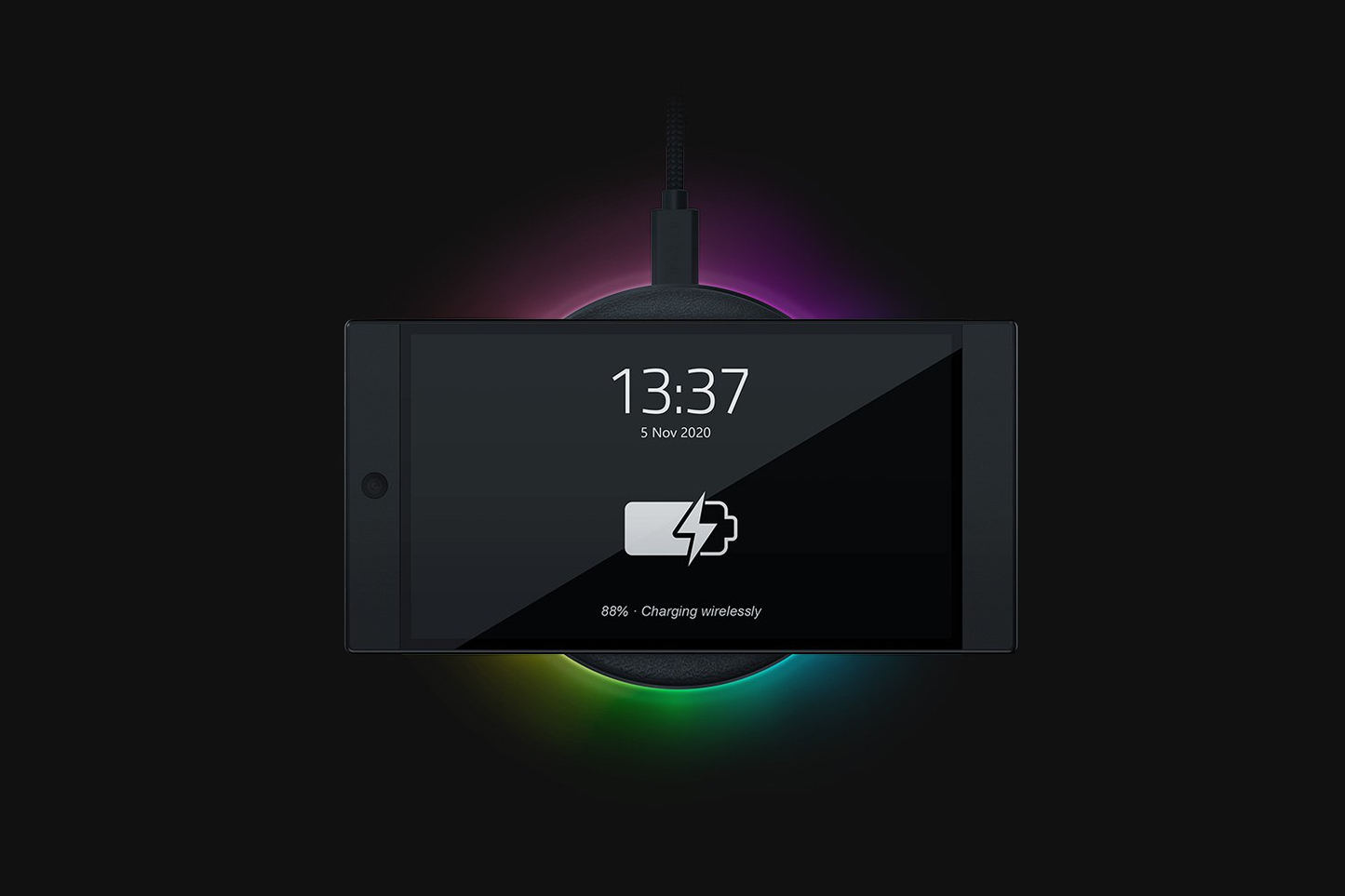 Razer 10W Fast Wireless Charger with Razer Chroma RGB (RC21-01600100-R371) - Black