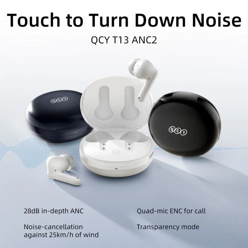 QCY T13 ANC2 True Wireless Earbuds - Black