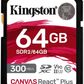 Kingston 64GB SDXC Canvas React Plus (SDR2/64GB)