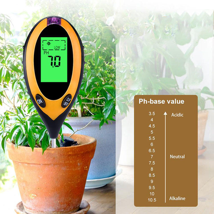 მზის სხივის სიგრძის და სიხშირის, ნიადაგის მჟავიანობის, ტემპერატურის საზომი ხელსაწყო ელემენტზე