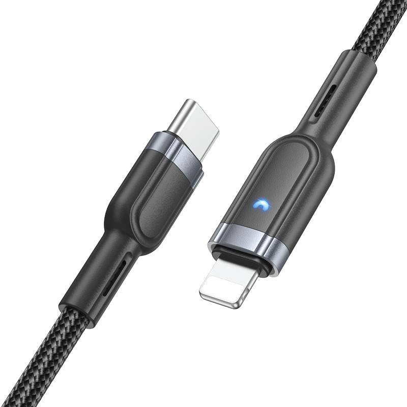 Hoco U117 20W Charging Data Cable Type-C to Lightning (1.2m) - Black