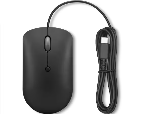 Lenovo 400 USB-C Wired Compact Mouse - Raven black