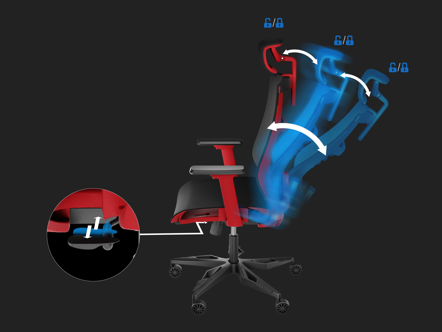 Genesis Gaming Chair Erganomic Astat 700 RED