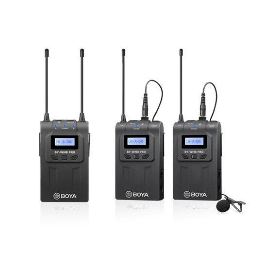 უკაბელო მიკროფონი BOYA BY-WM8 PRO-K2 Dual channel UHF Wireless microphone - ბიგმარტი