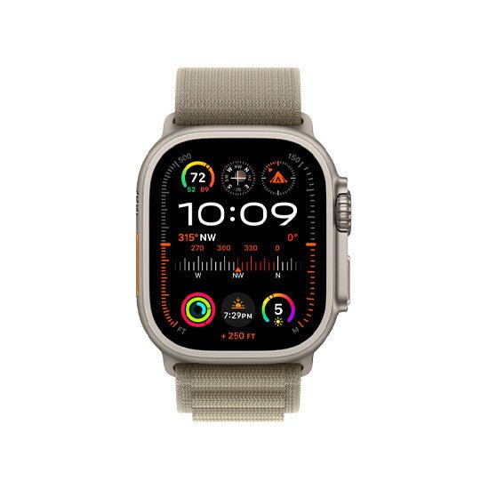 სმარტ საათი Apple Watch Ultra 2 49mm Titanium Olive Alpine Loop MREY3 M - ბიგმარტი