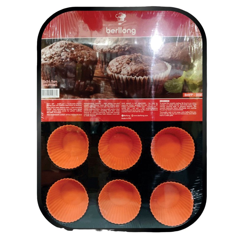 საცხობი ფორმა BERLLONG BMFP-0087 MUFFIN PAN (12 ცალი) - ბიგმარტი