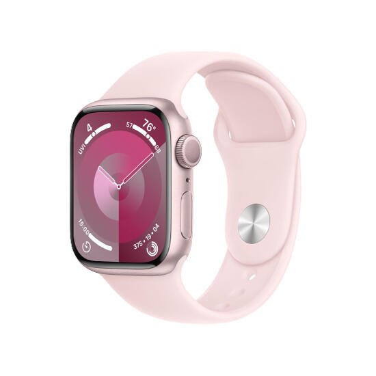 სმარტ საათი Apple Watch Series 9 GPS 41mm Pink Aluminum Case With Light Pink Sport Band MR933 S/M - ბიგმარტი