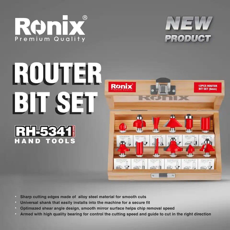 ფრეზის პირების ნაკრები Ronix RH-5341, 12ც. - ბიგმარტი