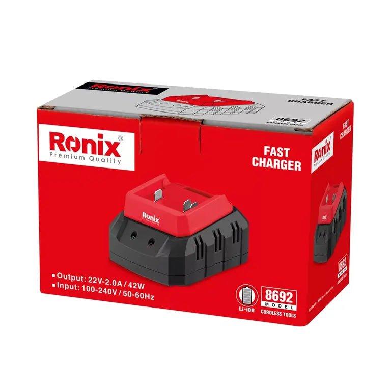 სწრაფი დამტენი Ronix 8692, 22V, 2A - ბიგმარტი