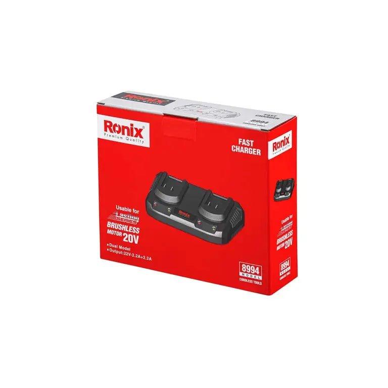 სწრაფი დამტენი Ronix 8994, 22V, 2.2Ax2 - ბიგმარტი